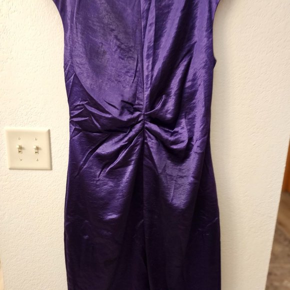 CONNECTED Apparel Women's Dress Size 14, Purple Ruched Front - NWOT - Picture 7 of 8